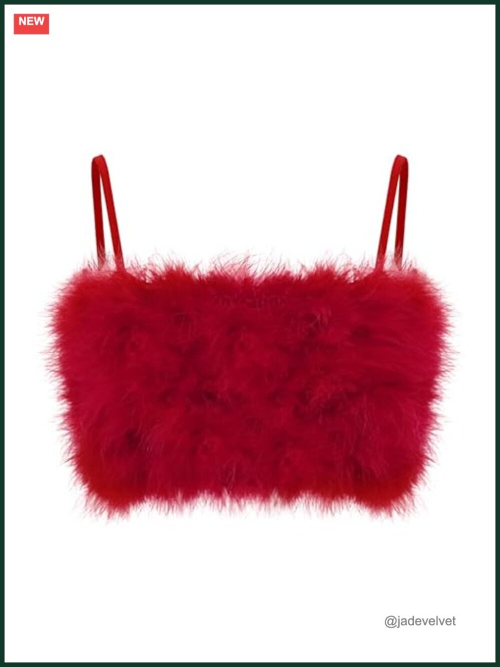Women's Faux Fur Crop Top Spaghetti Strap Tube Cami for Concert Party